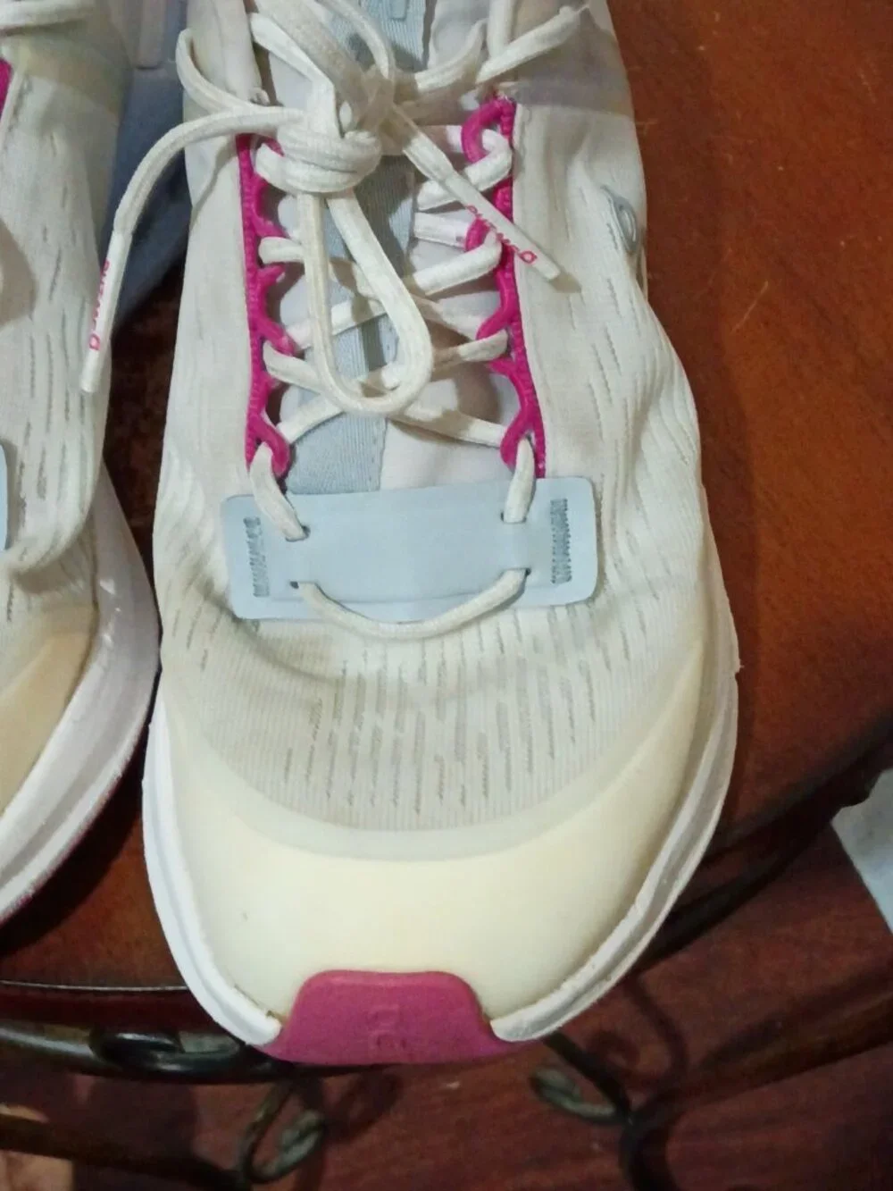 On Cloudnova Flux-Women's Mesh Sneakers-Undyed White Heather Pink Gray-Size 5.5